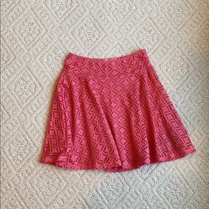 Pink crochet la hearts skirt